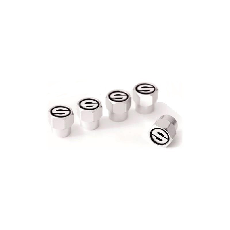 Set 5 Tappi Copri valvola per ruote logo Sparco in alluminio universali grigio