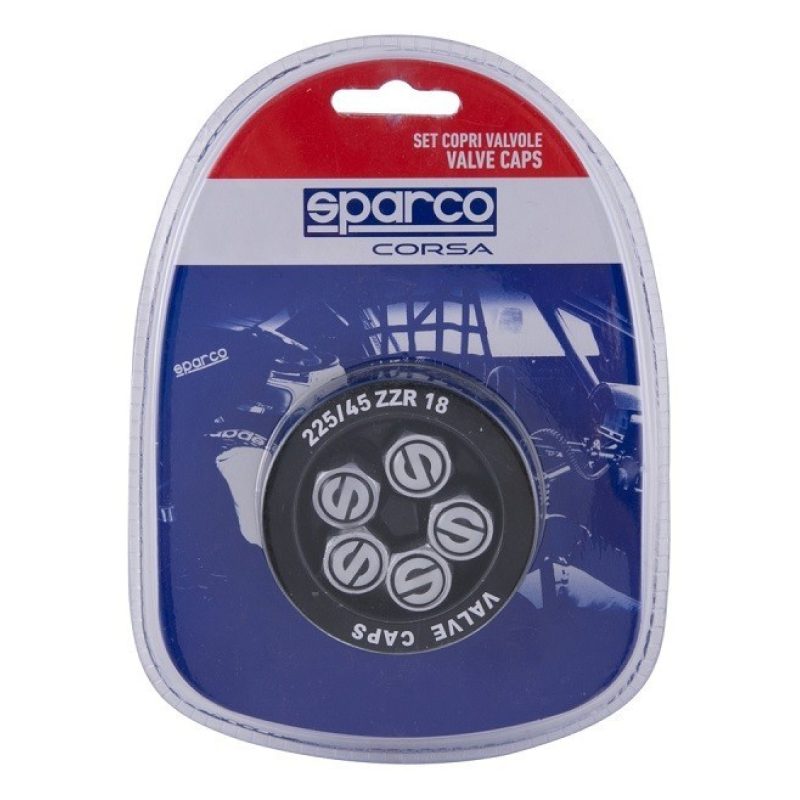 Sparco Set 5 Tappi Copri valvola per ruote logo Sparco in alluminio...