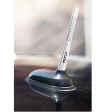 Antenna auto universale Sparco 12 cm grigia in fibra di carbonio alluminio ricambio per audio radio tuning