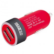Caricabatterie USB 12V/24 presa accendisigari rosso doppia porta per auto furgone rosso