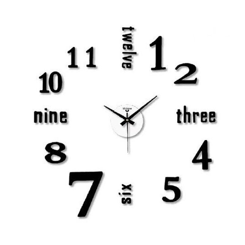 Orologio da parete adesivo 3d Moderno grande muro decorazione 50x50cm  DIY