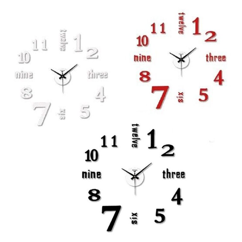 Virtime Orologio da parete adesivo 3d Moderno grande muro decorazio...