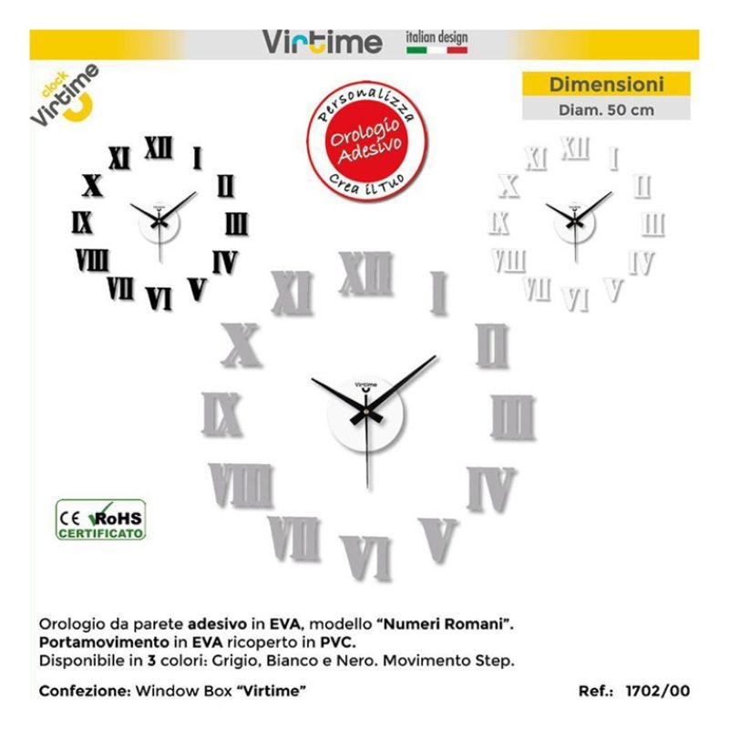 Virtime Orologio da parete adesivo Moderno grande muro decorazione ...