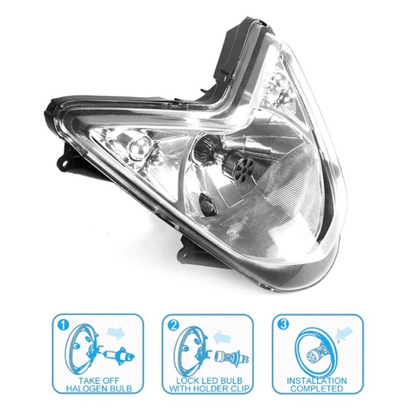 Lampadina LED H4 canbus 6000K luce bianca Alta Luminosità per moto ...