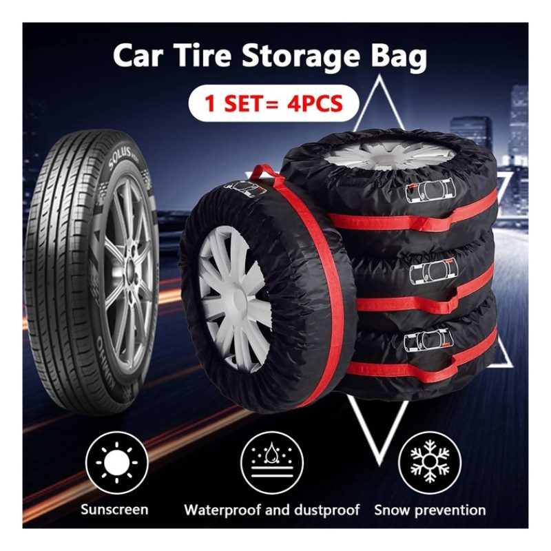 Hongu Set 4 borse Pneumatici 14" a 17" Copriruota gomme garage port...