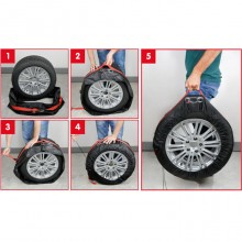 Set 4 borse Pneumatici 17" a 20" Copriruota gomme garage portaruota scorta auto