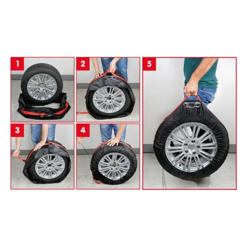 Hongu Set 4 borse Pneumatici 17" a 20" Copriruota gomme garage port...