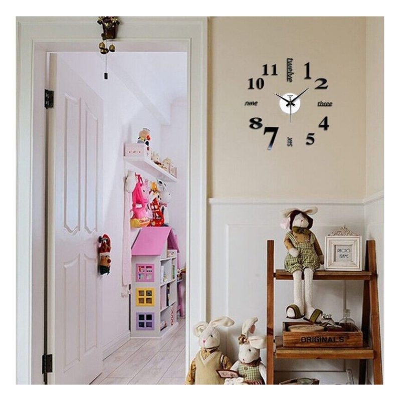 Virtime Orologio da parete adesivo 3d Moderno grande muro decorazio...