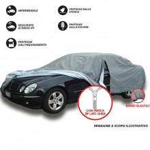 Telo copri auto felpato con zip in PVC anti pioggia sole 450x185x145 cm SUV JEEP