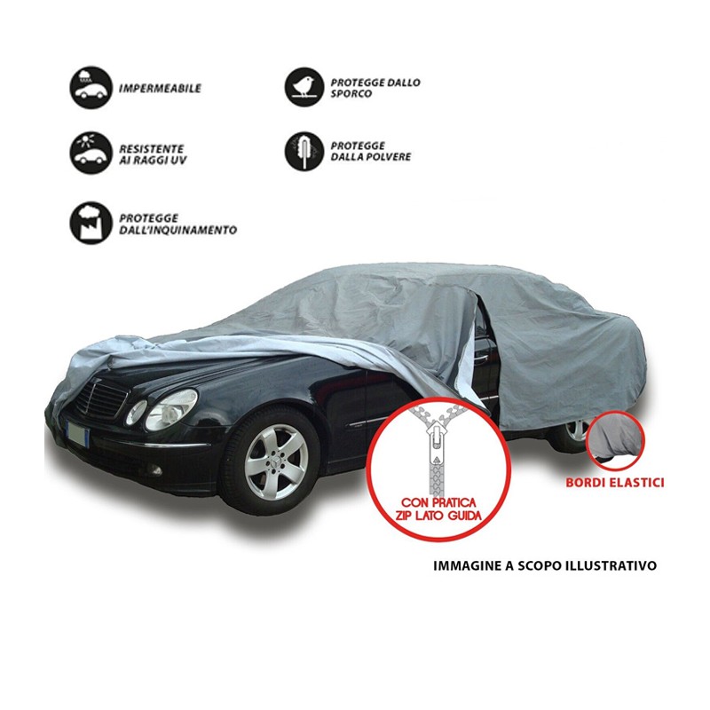 Tidierre srl Telo copri auto felpato con zip in PVC anti pioggia so...