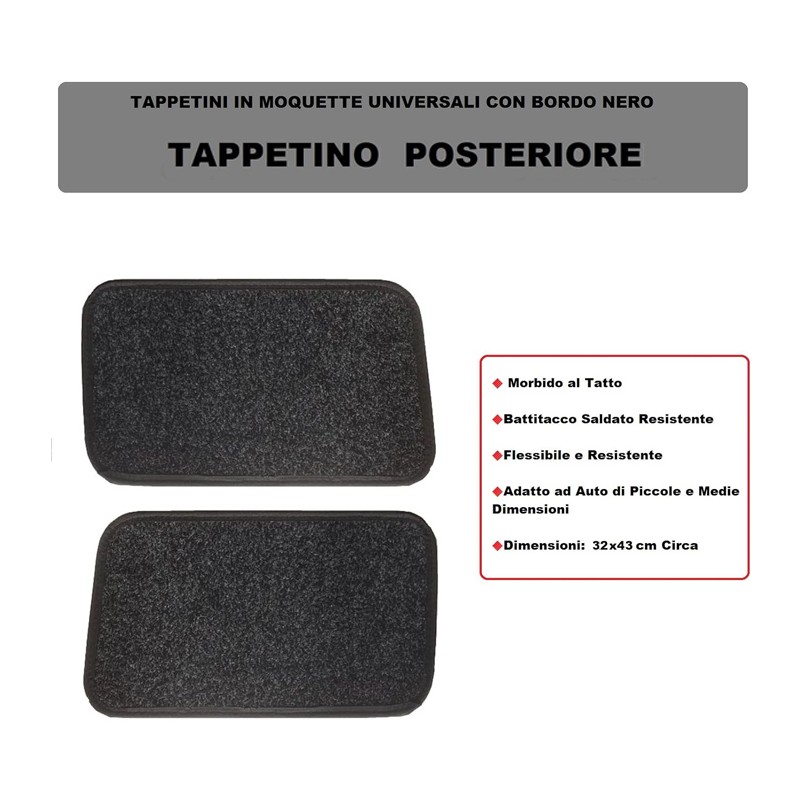 Tidierre srl Tappetino per auto moquette universale antiscivolo sal...