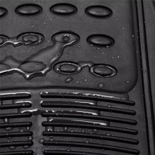 Tappetini Per Auto Universali Gomma Set 4 Pz Tappeti Antiscivolo Nero sagomabile