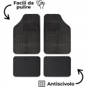 Set 4 Tappeti Per Auto In PVC Tappetini Universali Antiscivolo Sagomabili Neri