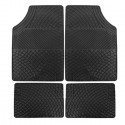 Set 4 Tappeti Per Auto In gomma Tappetini Universali Antiscivolo Sagomabili Neri