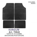 Set 4 Tappeti Per Auto In gomma Tappetini Universali Antiscivolo Sagomabili Neri