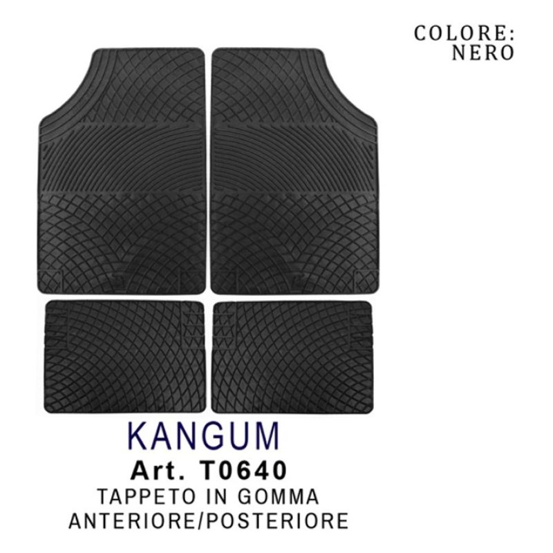 Tidierre srl Set 4 Tappeti Per Auto In gomma Tappetini Universali A...