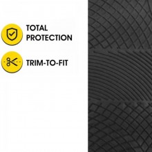 Set 4 Tappeti Per Auto In gomma Tappetini Universali Antiscivolo Sagomabili Neri