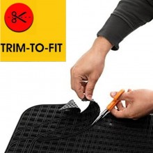Set 4 Tappeti Per Auto In gomma Tappetini Universali Antiscivolo Sagomabili Neri