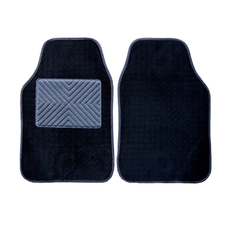 2 x Tappetini auto anteriore universali moquette battitacco tappeti 65x42 cm