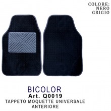 2 x Tappetini auto anteriore universali moquette battitacco tappeti 65x42 cm