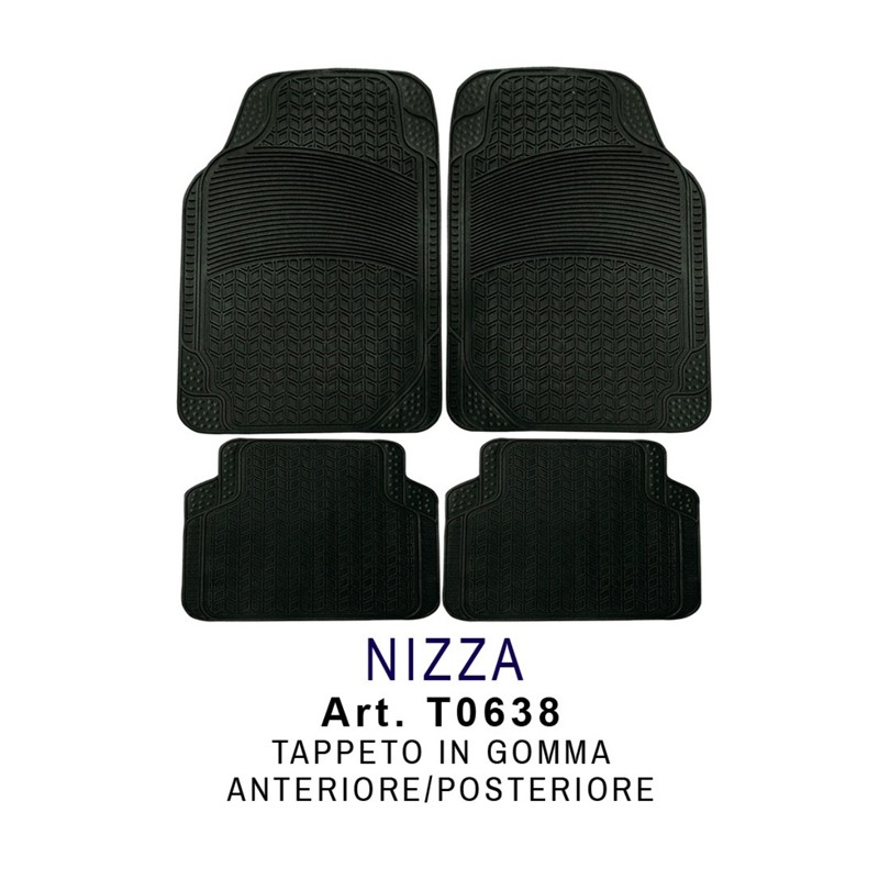 Tidierre srl Set 4 Tappeti Per Auto In gomma Neri Tappetini Univers...