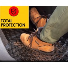 Set 4 Tappeti Per Auto In gomma Neri Tappetini Universali Antiscivolo Sagomabili