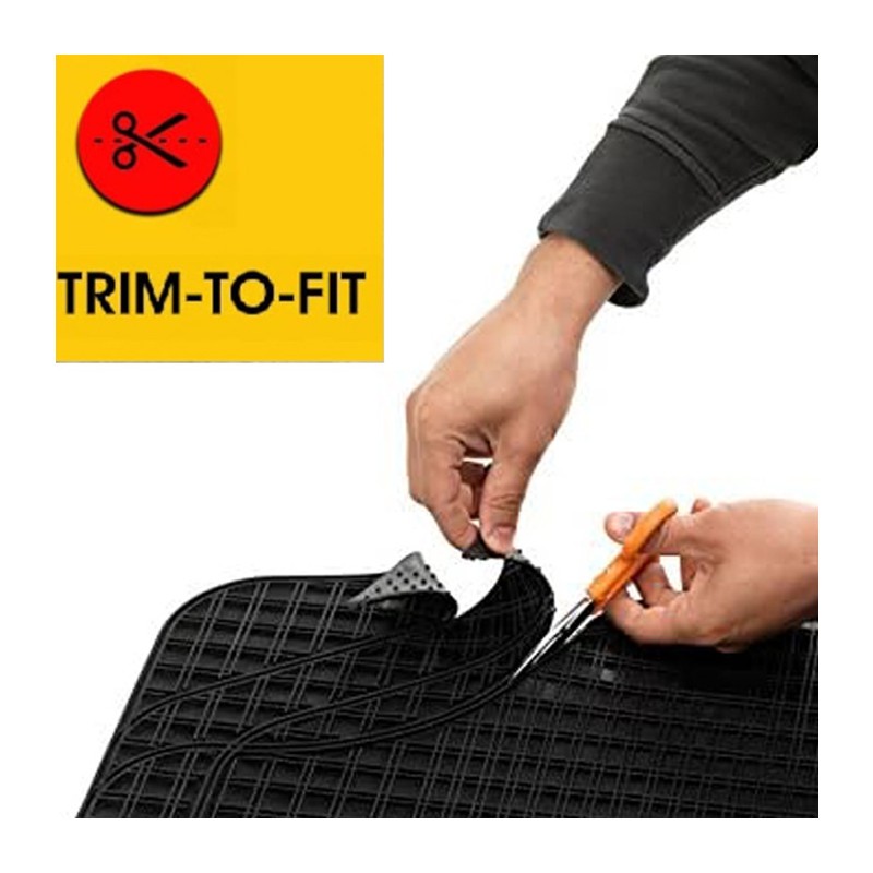 Tidierre srl Set 4 Tappeti Per Auto In gomma Neri Tappetini Univers...