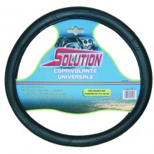 Coprivolante in similpelle universale auto camper sterzo nero sport 37-40 cm
