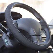 Coprivolante auto in tessuto elastico nero universale antiscivolo diam. 37-40 cm