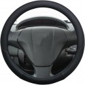 Coprivolante auto similpelle nero rosso universale antiscivolo diam. 37-40 cm
