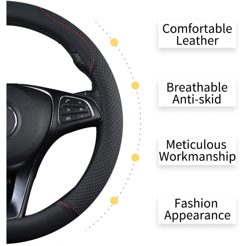 Tidierre srl Coprivolante auto similpelle nero rosso universale ant...