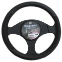 Coprivolante similpelle universaIe inserti auto camper sterzo 37-40cm nero sport