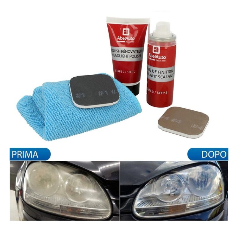 AbelAuto Kit Restauro Fari Fanali Auto Pulizia Riparazione Lucidatu...