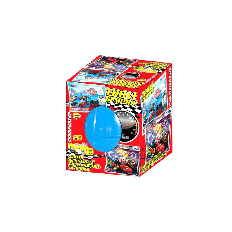 Uovo di pasqua in plastica Torvi sempre 3 auto + 6 giochi bambino bimbo