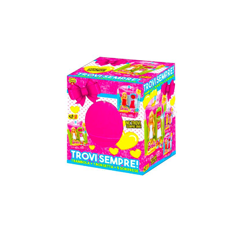 Uovo di pasqua in plastica bambola borsetta Barbie + 5 sorprese bambina bimba