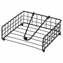 Portatovaglioli da Tavola elegante Nero Industrial in Metallo con barra 18x18 cm