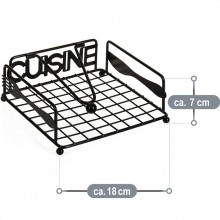 Portatovaglioli da Tavola elegante Nero Industrial in Metallo con barra 18x18 cm