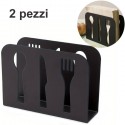Bar organizer Porta tovaglioli da Tavolo Nero Metallo Supporto 2 Pezzi 10x13 cm