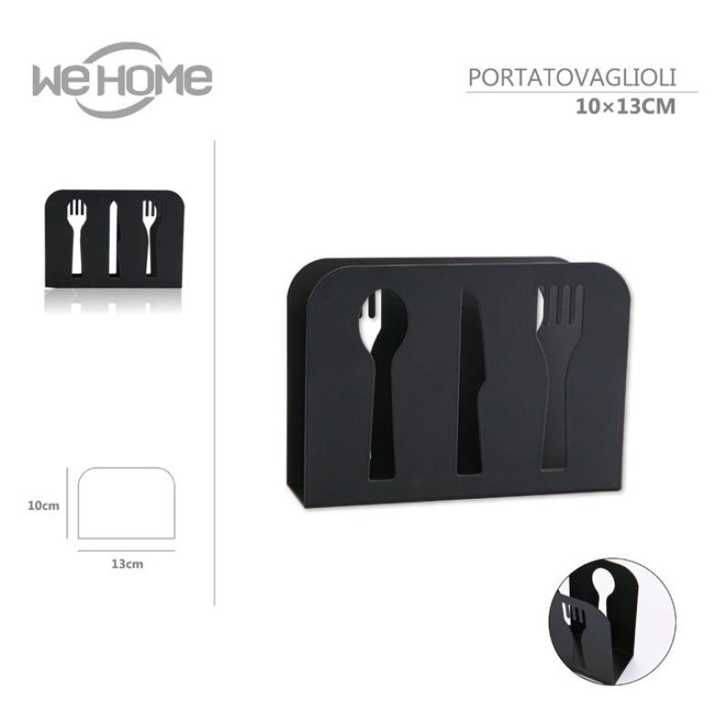 WeHome Bar organizer Porta tovaglioli da Tavolo Nero Metallo Suppor...