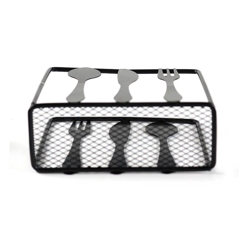 WeHome Bar organizer Porta tovaglioli da Tavola Nero in Metallo sup...
