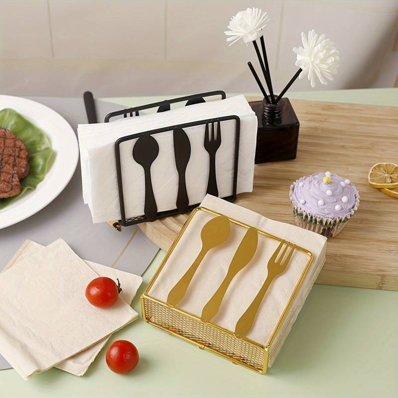 WeHome Bar organizer Porta tovaglioli da Tavola Nero in Metallo sup...