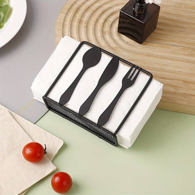 WeHome Bar organizer Porta tovaglioli da Tavola Nero in Metallo sup...