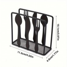Bar organizer Porta tovaglioli da Tavola Nero in Metallo supporto 2 PZ  10x11cm