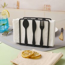 Bar organizer Porta tovaglioli da Tavola Nero in Metallo supporto 2 PZ  10x11cm