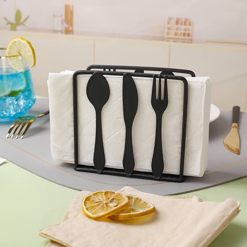 WeHome Bar organizer Porta tovaglioli da Tavola Nero in Metallo sup...