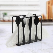 Bar organizer Porta tovaglioli da Tavola Nero in Metallo supporto 2 PZ  10x11cm