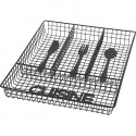 Portaposate in metallo da Cassetto Cucina organizer 4 scomparti 26x32cm nero