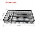 Portaposate in metallo da Cassetto Cucina organizer 4 scomparti 26x32cm nero