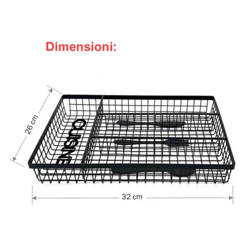 WeHome Portaposate in metallo da Cassetto Cucina organizer 4 scompa...