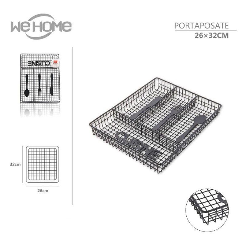 WeHome Portaposate in metallo da Cassetto Cucina organizer 4 scompa...